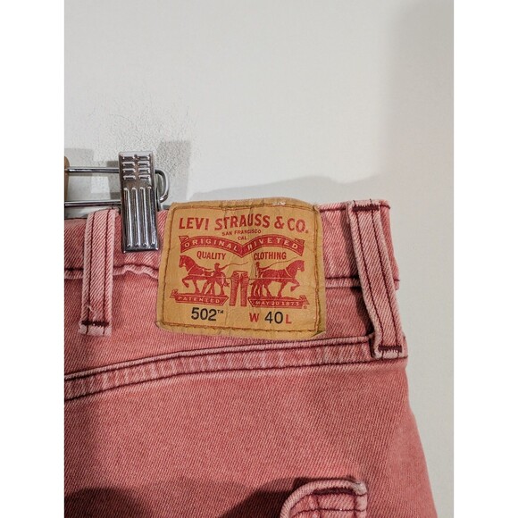 Levi's 502 Mens Terracota Denim Bermuda Shorts Sz 40 Resortwear Preppy College - Picture 4 of 8